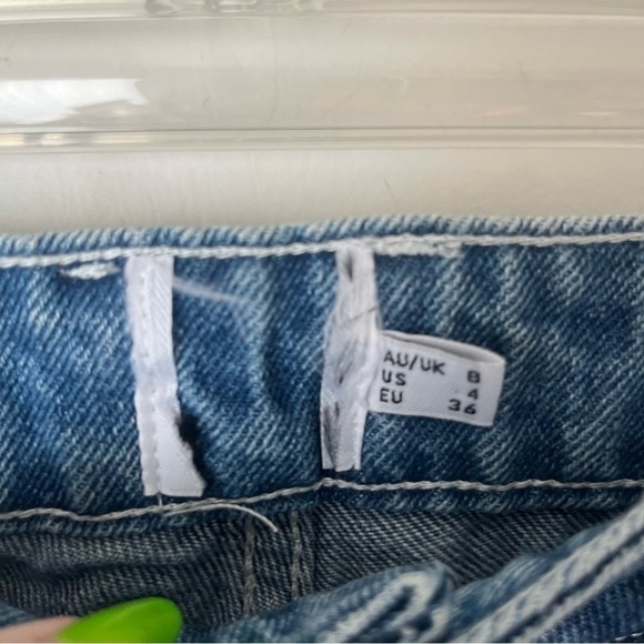 Princess Polly Myrtle Ombre Dip Dye Denim Mid Slouch Jeans 4 - Picture 6 of 8